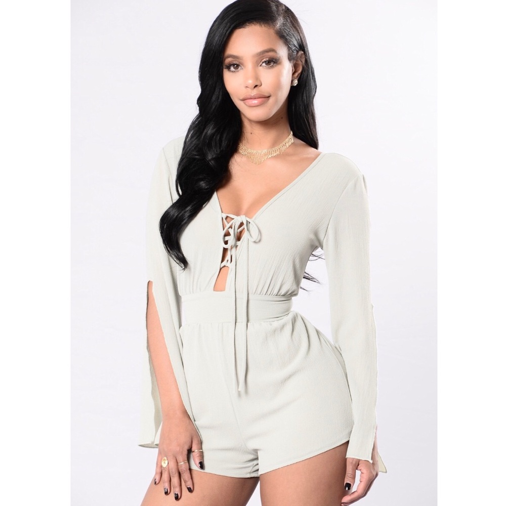 Blow The Candles Romper - Sag- Fashion Nova